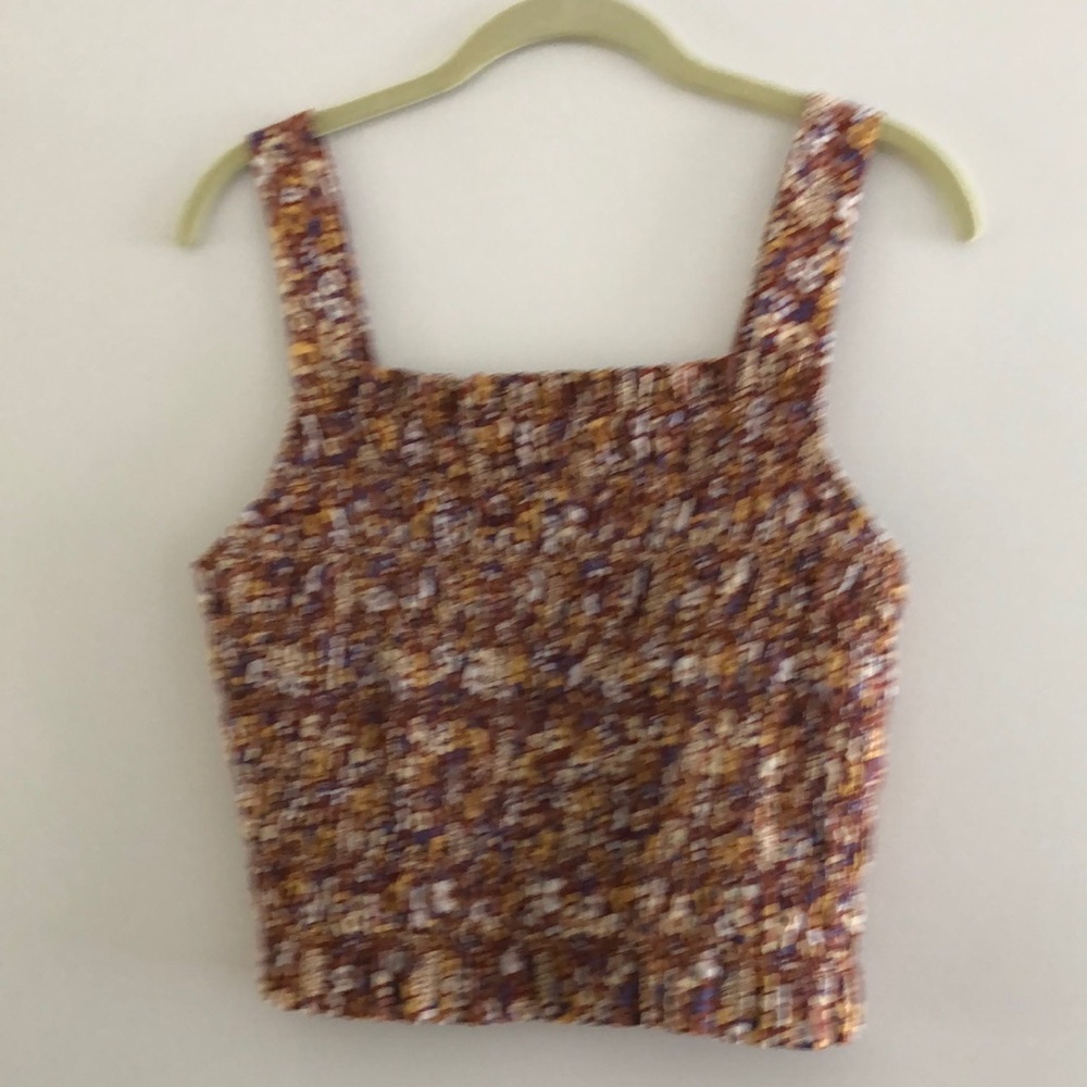 LIKE NEW Madewell Smocked Cropped Tank